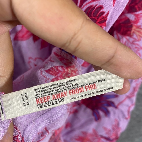 Free People Mini Dress Medium Purple Pink Floral She Moves Sleeveless Tunic - Picture 11 of 13